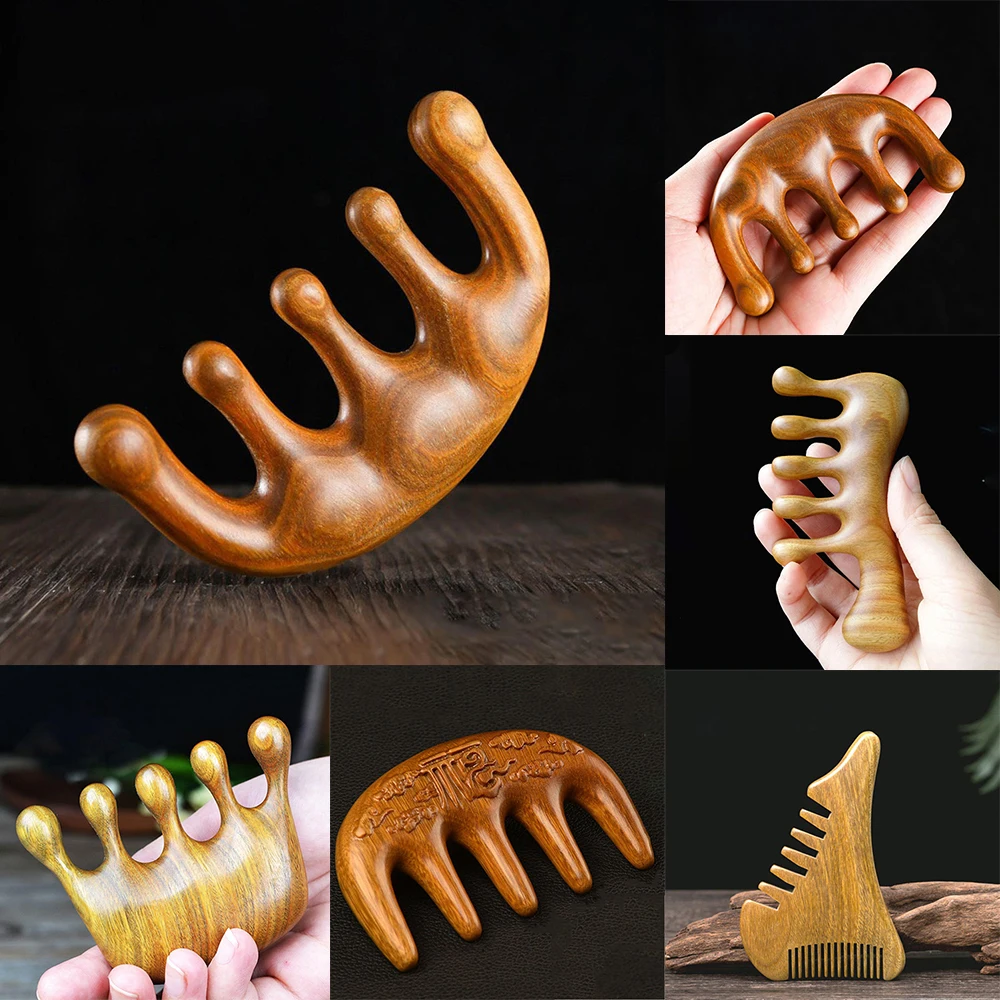 1 Pcs Sandalwood Wide Tooth Wooden Scalp Comb Used For Head Neck And Shoulder Massage To Soothe The Meridians Hair Accessories 1pcs lot universal brown dzi bead small wooden base 38mm or above dzi beads can be used jewelry packaging folk custom wholesale