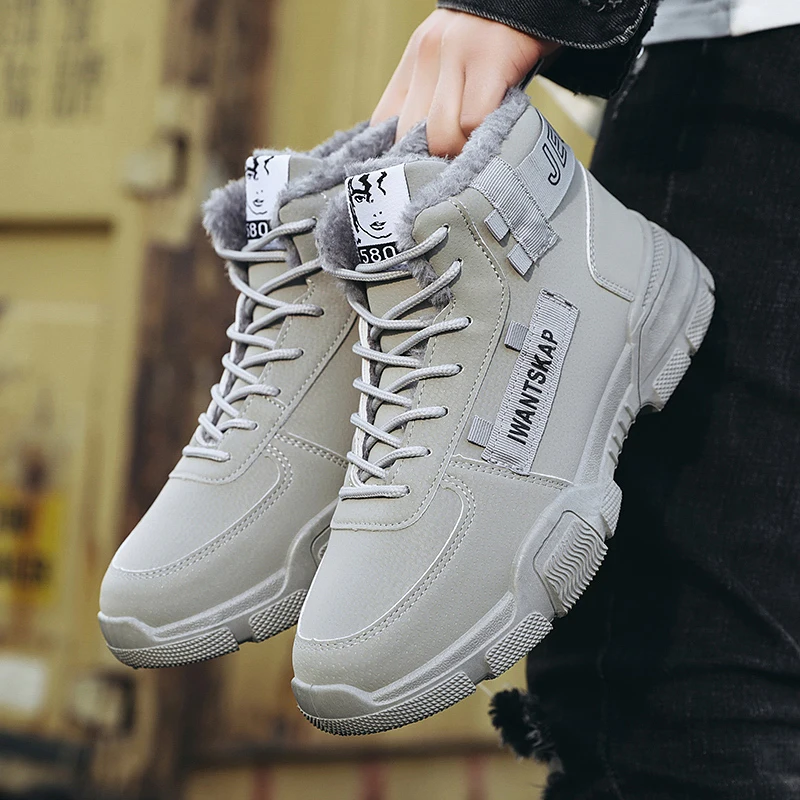 Men's Boots Warm Winter Snow Boots For Men Work Shoes Plush Waterproof Ankle Men Shoes