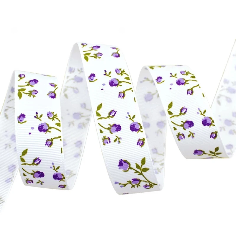 (10 ярдов/партия) 1 ''(25 мм) Роза цветок grosgrain DIY ленты печатных прекрасные