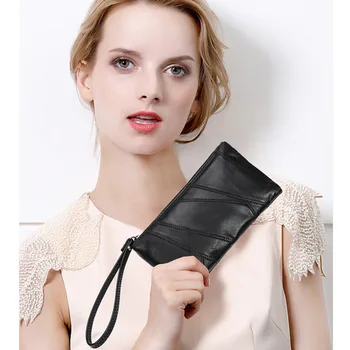 

2020 Summer Women New Fashion Soft Stitching Thread Pattern Concise Retro Clutch Bag Phone Bag Coin Purse Office Daily