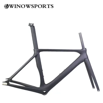 

2020 T800 carbon fiber 700C carbon road bike frame Headset size top 1-1/8 down 1-1/2 50.5/53.5/56.5cm carbon track bike frame