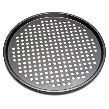 

Carbon Steel Nonstick Pizza Baking Pan Tray 32cm Pizza Plate Dishes Holder Bakeware Home Kitchen Baking Tools Accessories