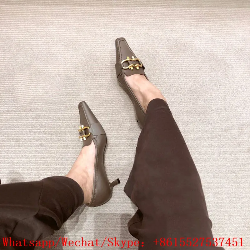 Женская обувь с металлическим декором; коллекция года; фирменный дизайн; женские лоферы; туфли-лодочки на среднем каблуке с квадратным носком; chaussures femme; Женская офисная обувь без шнуровки