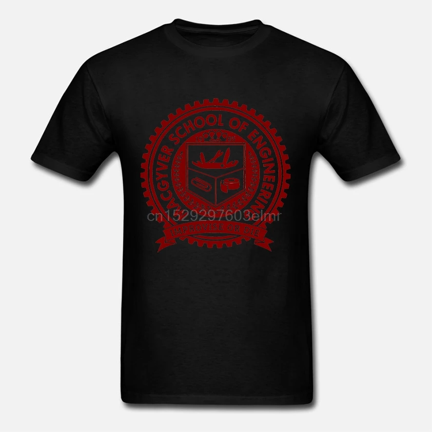 Macgyver School Gadgets Engineering Funny 80 ActionTV Show White T-Shirt Short Sleeves Cotton T Shirt Top Tee | Мужская одежда