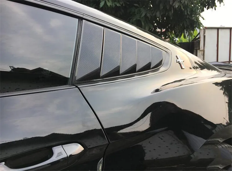 Для Mustang настоящий углерод волокно заднего бокового окна автомобиля декоративные- ford mustang окна автомобиля затвор выход диффузор