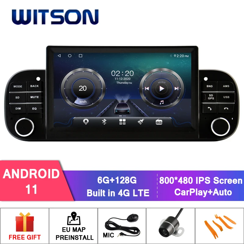 WITSON Android 11 автомобильный мультимедийный плеер для FIAT PANDA 2013 2014 2020 Автомобильная