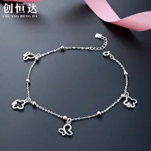 Взрывной бабочка Клевер S925 прекрасный серебряный ножной браслет сладкий хипстер простые универсальные jiao shi pin