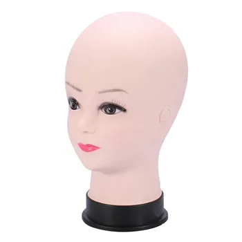 

New PVC Mannequin Head Model Female Wig Making Hat Display With Base Eyelash Makeup Practice Traning Bald Head Model