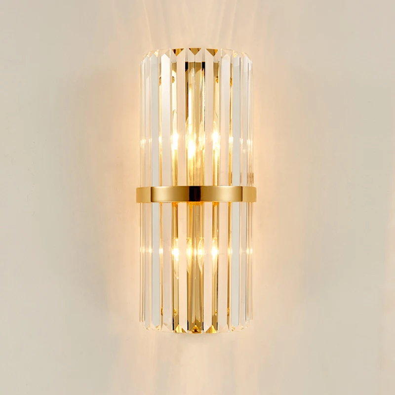 Ferro de Ouro Parede do Corredor Kluzzi Simples Nordic Lâmpada Parede Cristal Sala Estar Criativo Decorativo Quarto 7 parede do corredor quarto lâmpada parede