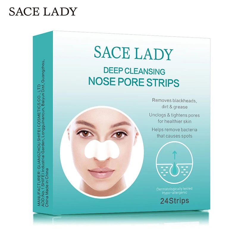 Маска для удаления угрей SACE LADY 24/14/1 шт. маска носа полоска пор черная пилинг