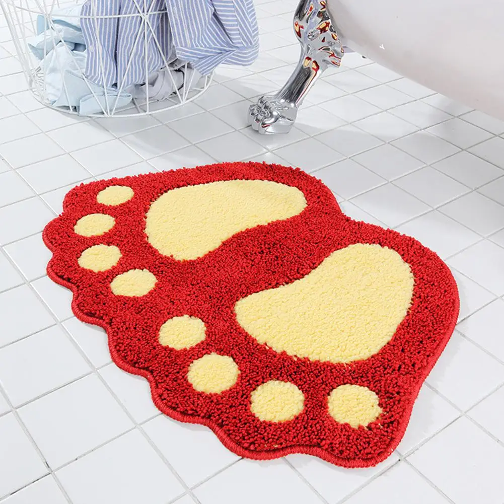 Red Feet TPFOCUS 40*60 см нескользящий коврик для ванной домашний коврик в форме ноги водопоглощающий Противоскользящий Придверный коврик для ванной комнаты кухонный пол - Цвет: Red Feet