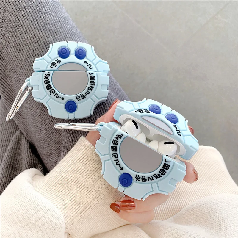 Bluetooth Earphone Case for Airpods 1 2 Pro Cute Protective Cover Ainime with Keychain Stereoscopic Digital Baby 3D | Электроника