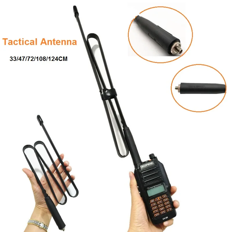 CS Tactical Walkie Talkie Antenna SMA-Female Foldable VHF UHF 144/430Mhz For Baofeng UV-9R Plus Waterproof Ham Radio UV-9R