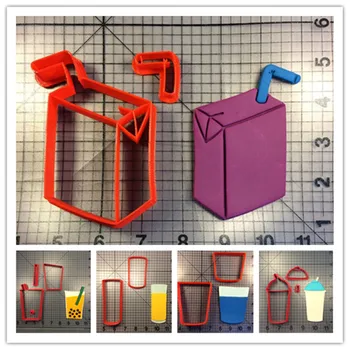 

Food and Drinks juice box high short ball glass boba drink slushine cup fondant cake cookie cutters cupcake topper decorating