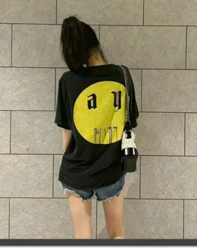 

Women Cotton Top 2020 New Washed Worn Back Printed Retro Style Short Sleeve O-neck Casual T-shirt for Women