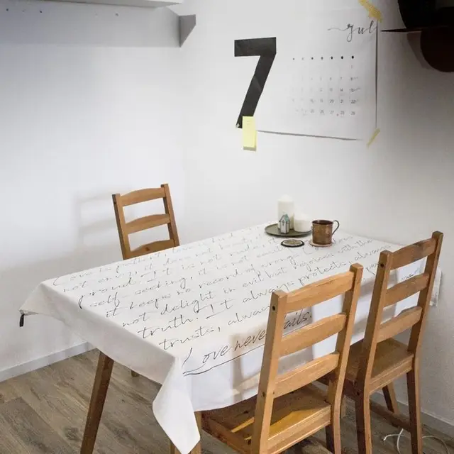 Eredeti Dizájn Szerelem Ode Tapecloth Takaró Terítő Angol Modern Minimalista Északi Ins Dekoráció Esküvői Ajándék Kárpit - Image 3