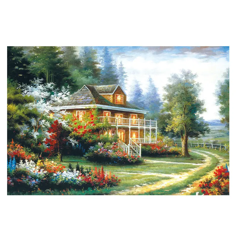 Взрослые деревянные головоломки 1000 шт. детские игрушки Alpinia Oxyphylla power комический строительный блок липа подарок - Цвет: A warm home