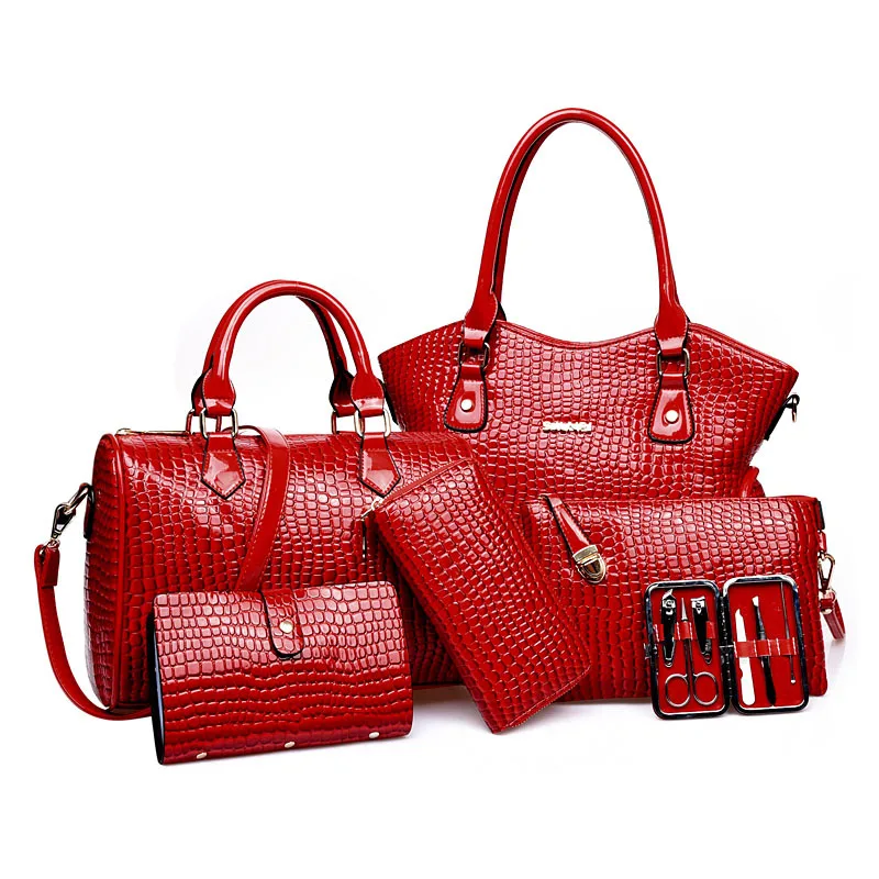 

WOMEN'S Fashion Handbag Autumn And Winter 2019 New Style Picture Big Bag Shoulder Bag Shoulder Bag Crocodile Pattern Six Pieces