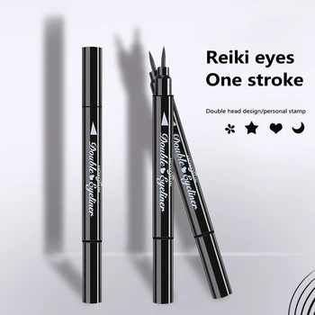 

Double Head Eyeliner Stamp Black Eyeliner Pen Moon Star Heart Flower Eyeliner Stamp Liquid Waterproof Eyeliner Pencil TSLM1