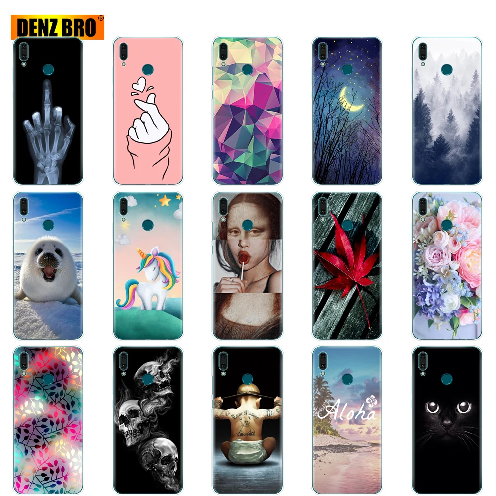 For Huawei Y9 2019 Case Silicone TPU Cover Soft back Phone prime coque etui bumper 360 protective shell | Мобильные телефоны и