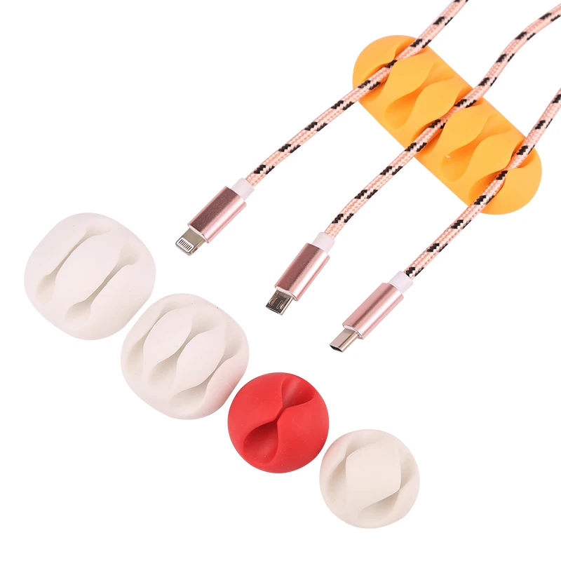

10Pcs/Set Portable USB Cable Organizer Wire Winder Earphone Holder Cord Clip Silicone Tie Fixer Wire Management Auto Interior