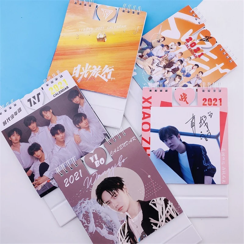 21 Kpop Calendar Stray Kids Twice Treasure Got7 Seventeen Xiao Zhan Wang Yi Bo Photo Desk Calendar Frame Kpop Advent Calendars Aliexpress