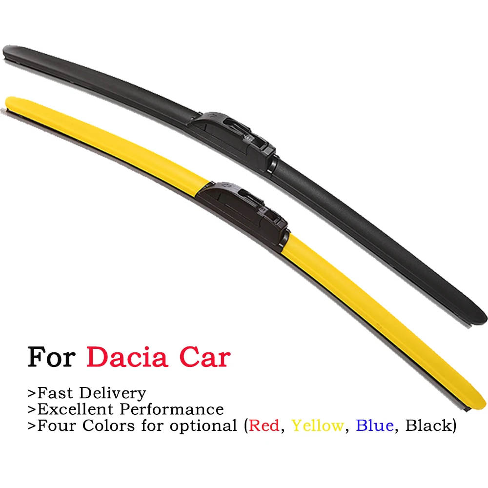 

HESITE Colored Hybrid Wiper Blades For Dacia Dokker Duster Lodgy Logan Sandero Denem Nova Solenza Supernova Front Window Wipers