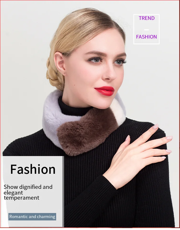 ZDFURS* новые женские шарфы с натуральным кроличьим мехом кролика рекс девушка натуральный мех магнит зимний теплый шарф меховой шарф кролика рекс