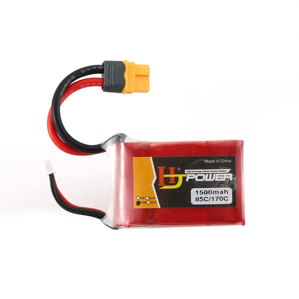 85C HJ 14.8V1500MAH 45C/85C/120C 4S Lipo батарея XT60 вилка перезаряжаемая для RC гоночный Дрон вертолет модель автомобиля лодки - Цвет: 85C