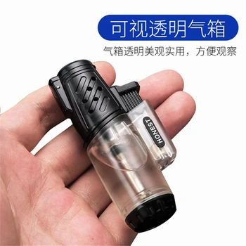 

HONEST Flame Metal Nozzle Refillable Gas Cigarette Lighter Windproof Butane Jet Torch Lighter Welding Spray Gun Smoking Gadgets