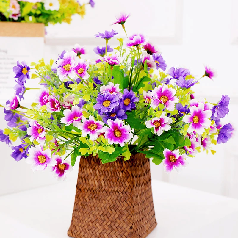 7-Forks Artificial Silk Garden Wedding Bouquet Home Daisy Flower Flowers Decor
