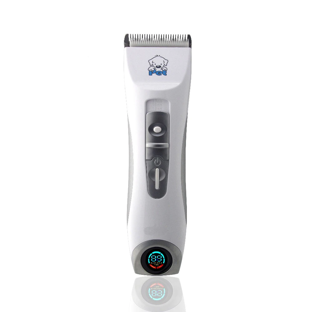 

LCD Display Professional CP9600 Pet Electric Shaver Dog Trimmer Grooming Haircut Machine Silver Rechargeable Dog Clipper