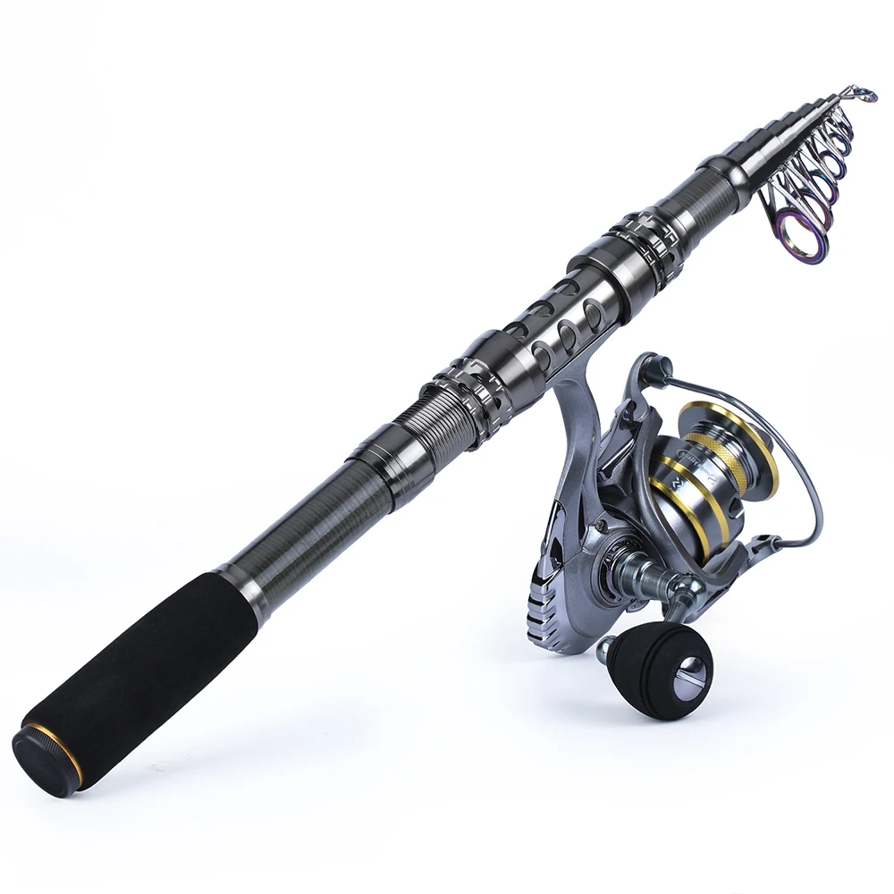 Sougayilang Telescopic Fishing Rod and Reels 20LB Max Drag Spinning Reel  for Saltwater Fishing Bag Full Kit - AliExpress