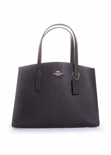 Черная кожаная сумка-тоут Coach Charlie Carryall