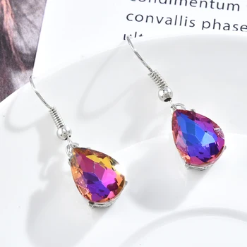 

Trendy Gradient Drop Earrings for Women Fashion Korean Rainbow Water Drops Hanging Dangle Earring Wedding Geometric Jewelry Gift