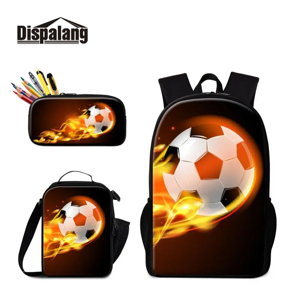 Dispalang детский модный рюкзак Ланчбокс Чехол Карандаш для школы футбольные Мячи Футбол школьные сумки мальчики баскетбольные мячи рюкзак Rugzak - Цвет: 3 PCS Set3
