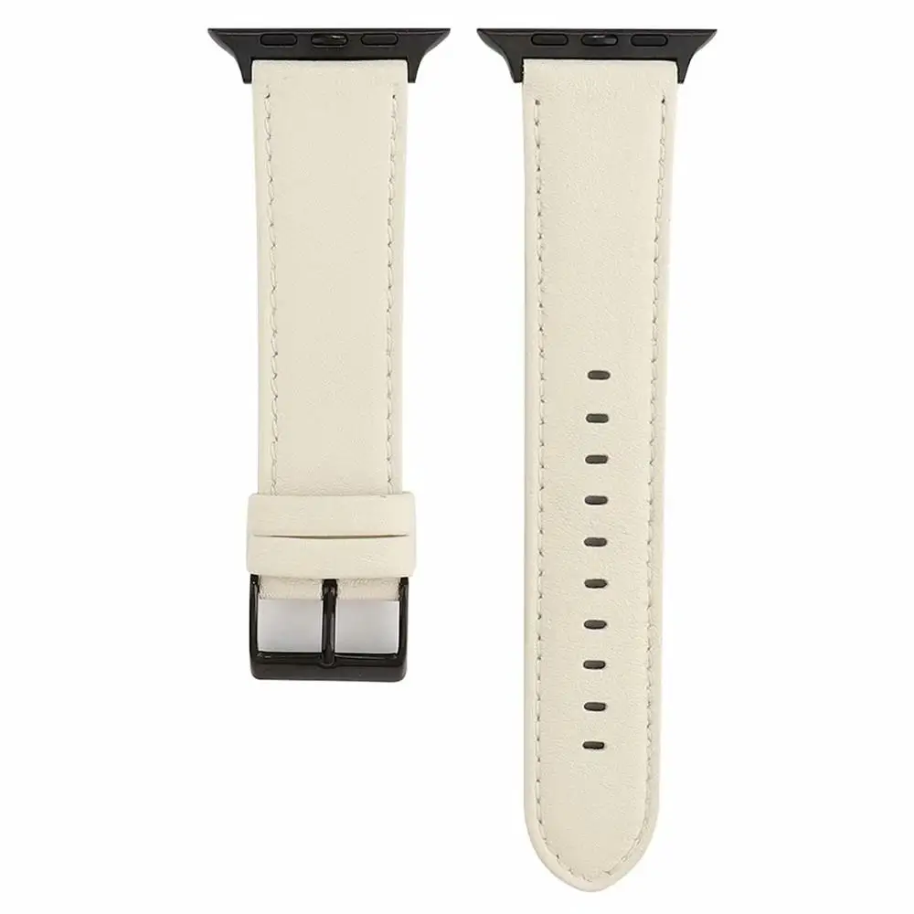 CACKOIE кожаный ремешок для Apple Watch 5 4 3 2 ремешок 44 мм 40 мм 42 мм 38 мм сменный ремешок(для iWatch серии 5 4 3 - Цвет ремешка: Белый