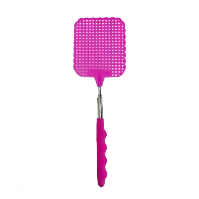 Flyswatter Fly Tapper Szúnyog Rovarok Swatter Telescopic Legfeljebb 73 Cm Rózsaszín