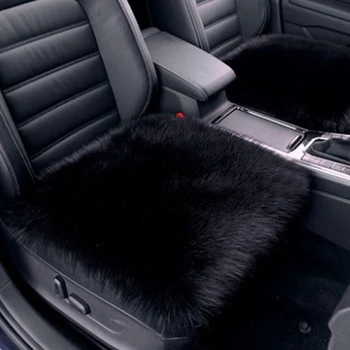 

3Pcs Black Car Seat Covers Faux Sheepskin Wool Car Sofa Cushion Warm Mat Universal Fit
