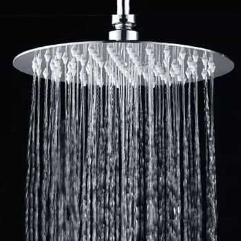 

JUSHFO 8-12 inch Round Stainless Steel Shower Head Ultra-thin Rainfall Shower Head Chrome High Pressure Bath Faucet Rainshower