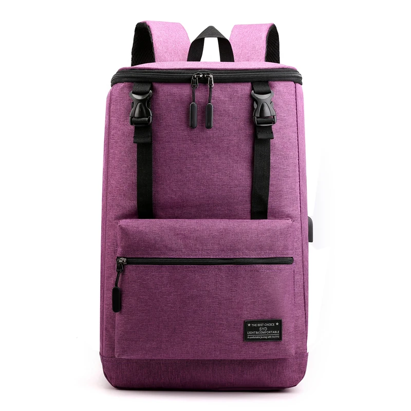 

Fashion Women Nylon Backpack Outdoor Simple Zipper Square Solid Color Backpack Travel Laptop Rucksack Large Capacity Bags