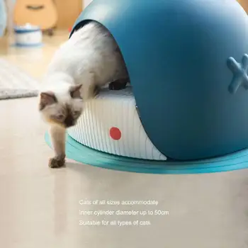 

Semi-Closed Cat Litter Box Pet Sandbox Whale Shape Anti-Spatter Odor-Proof Cat Toilet with Clean Paws Tray Scoop Cat Toilet
