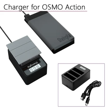 

Intelligent Charging Hub with Type-C Charging Cable LCD Lithium Battery Charger for DJI Osmo Action Sports Camera Accessories