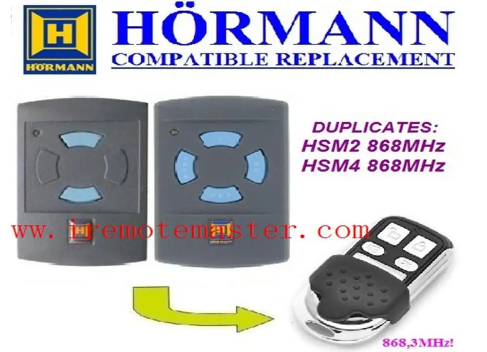 

Hormann HSM2 868,Hormann HSE2 868mhz replacement remote control HORMANN garage door remote control 868.3MHz