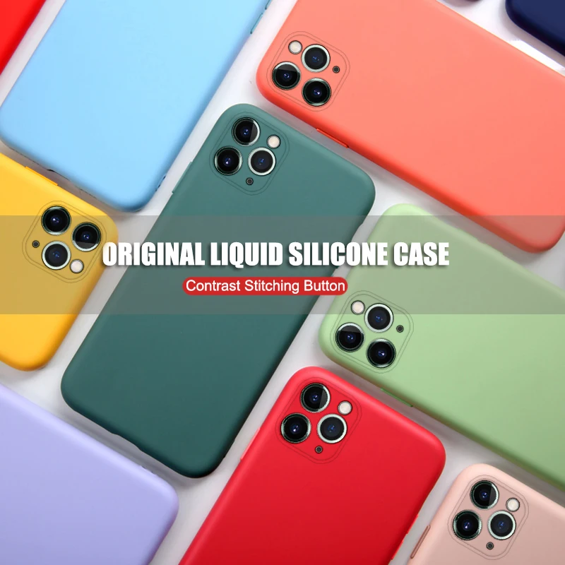 For iPhone 11 Pro Cases Original Liquid silicone Case X XS MAX XR Full Protection Phone Cover 8 6 6S 7 Plus |