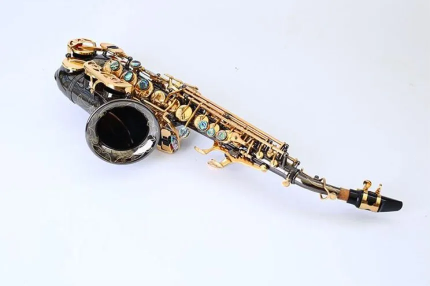 KALUOLIN изогнутый саксофон сопрано S-991 Bb посеребрение латунь высокое качество Sax профессиональные накладки для мундштука
