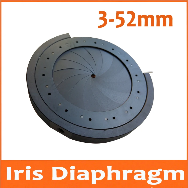 

3-52MM Amplifying Diameter Zoom Optical Iris Diaphragm Aperture Condenser 14pcs Blades for Digital Camera Microscope Adapter