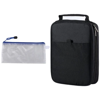 

Blue White Net Inside Zipper Pouch 210mmx110mm for A6 Paper & 150 Slots Colored Pencils Universal Pencil Bag Pen Case