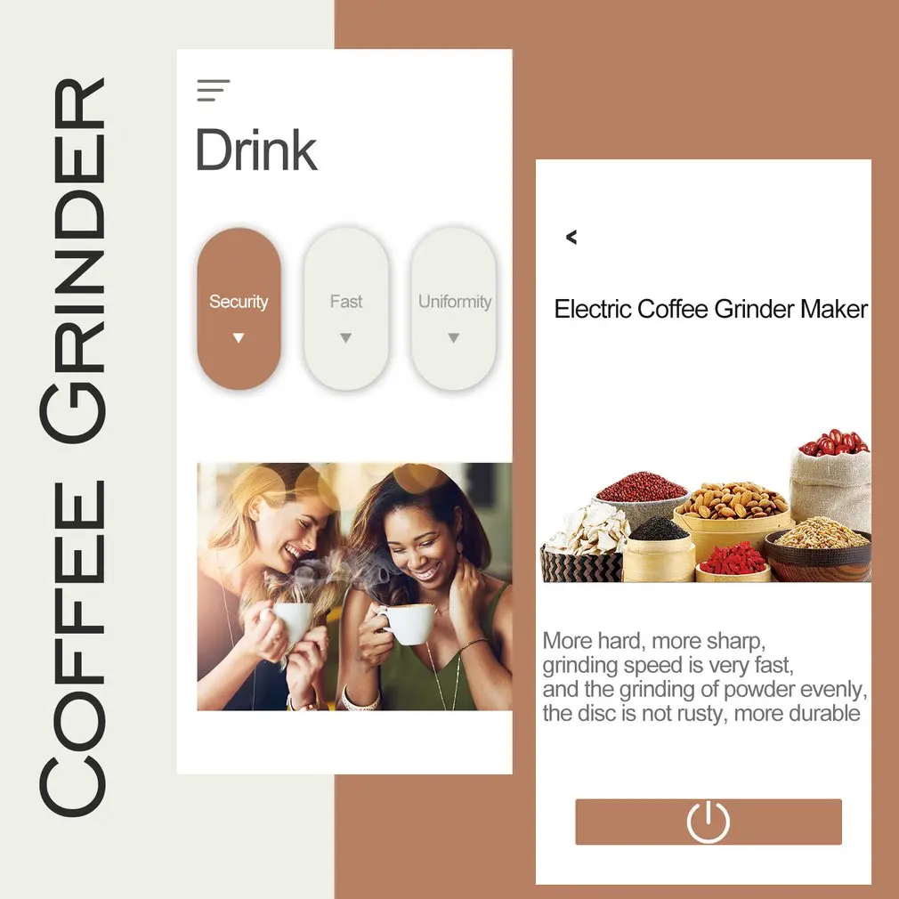  Professional Coffee Grinder Home Use Electric Grinding Machine Equipped With 420 Stainless Steel Gr