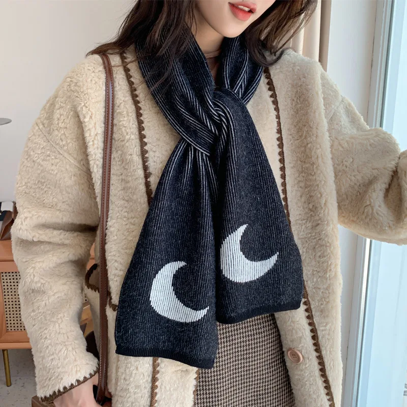 

2020 Version of The Autumn Winter New Scarf Female Double-sided Moon Printing Casual Wild Youth Fashion Outing Scarf Shawl